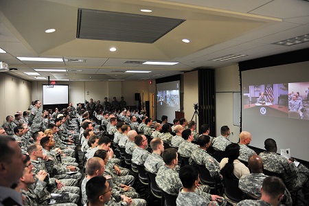 Army Lt. Gen. Mary A. Legere welcomes the Army’s new Soldier-Statesmen