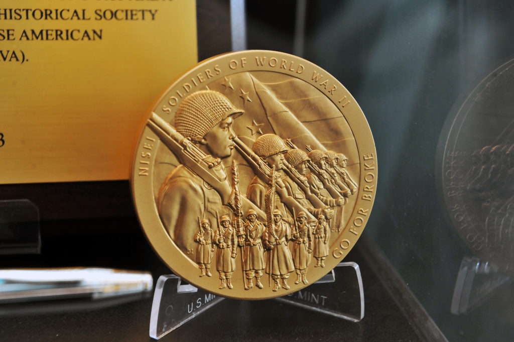 On October 5, 2010, the 100th Infantry Battalion, the 442nd Regimental Combat Team and the Military Intelligence Service received the Congressional Gold Medal, officially recognizing the service and sacrifices of the Nisei in World War II. (Photo by Patrick Bray, DLIFLC Public Affairs)