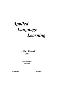 Applied Language Learning Vol. 14
