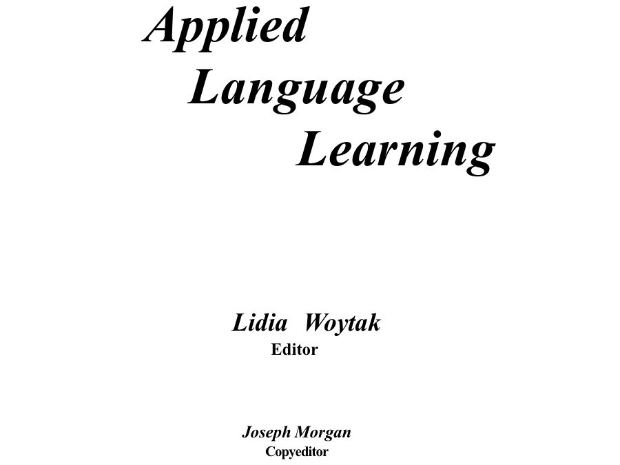 Applied Language Learning Vol. 14