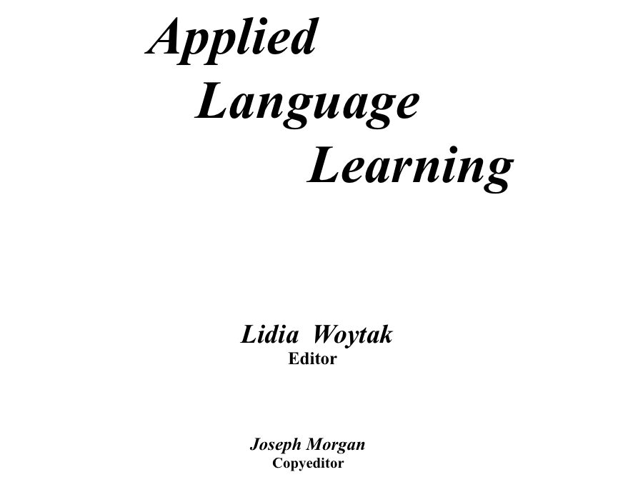 Applied Language Learning Vol. 15