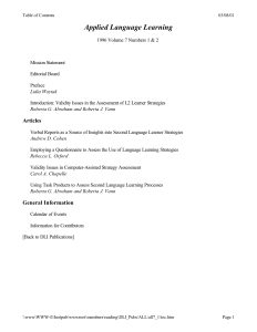 Applied Language Learning Vol. 7