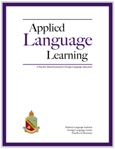 Applied Language Learning Vol. 33